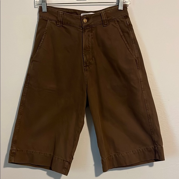 Zara Pants - ZARA Brown Denim High Waist Bermuda Shorts